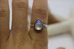 Load image into Gallery viewer, Rainbow Moonstone Ring; size 7
