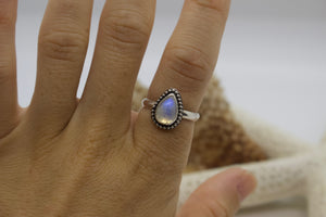 Rainbow Moonstone Ring; size 7
