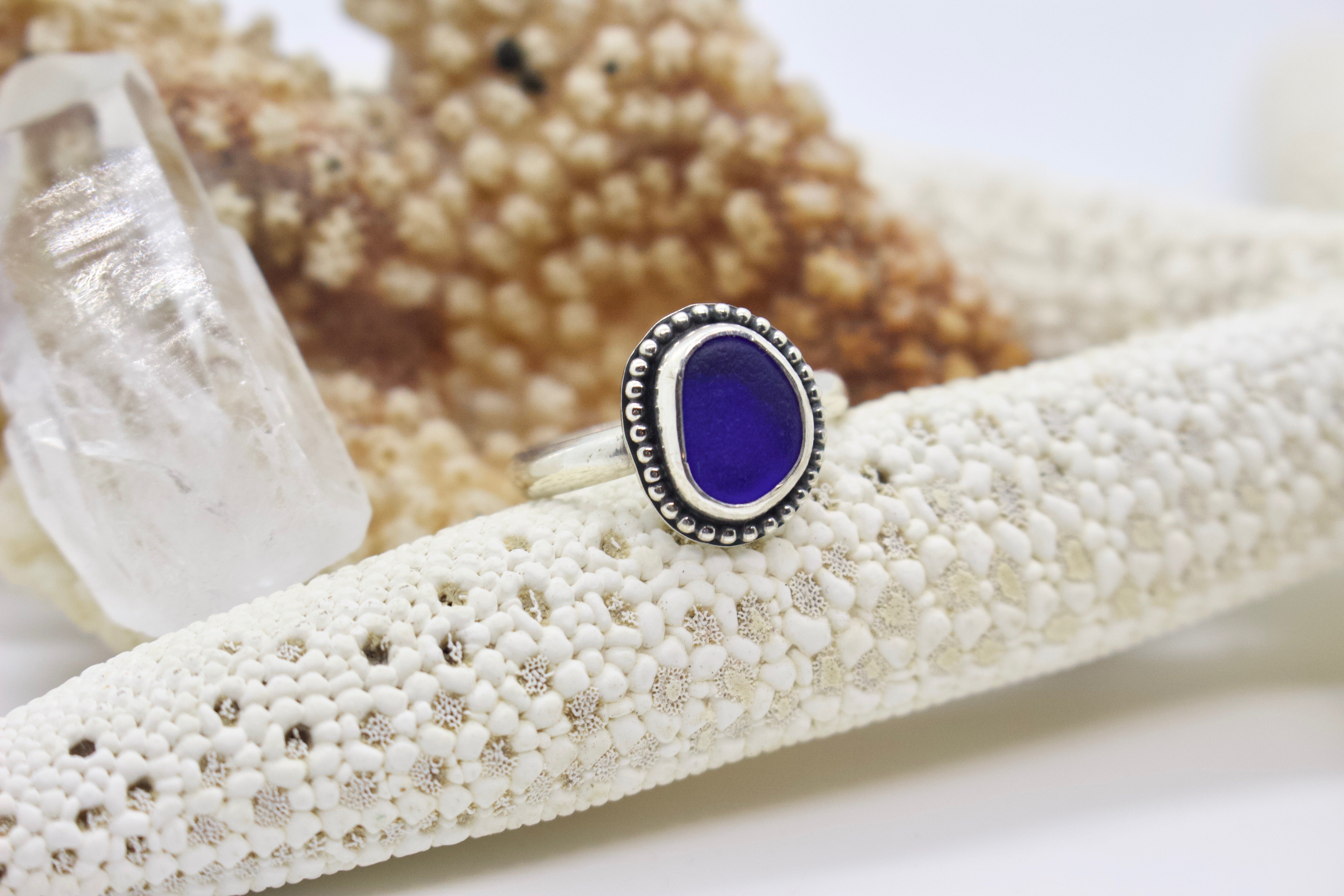 Sea Glass Ring; size 7.75