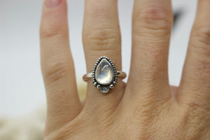 Rainbow Moonstone Ring; size 5.75