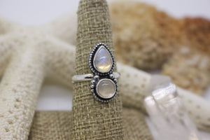 Rainbow Moonstone Ring; size 7.25
