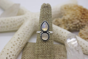 Rainbow Moonstone Ring; size 7.25